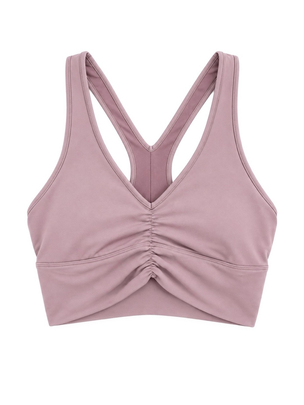 Alo Yoga Wild Thing Bra Dusty Mauve Pink Size Medium M Ruched Sports Bra